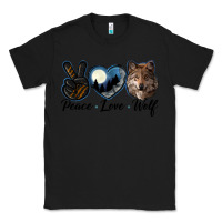 Black peace love wolf head Classic Tee - LillyAllenDesigns