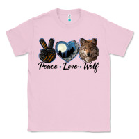 Bubblegum Pink peace love wolf head Classic Tee - LillyAllenDesigns