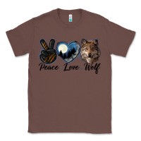 Chestnut peace love wolf head Classic Tee - LillyAllenDesigns