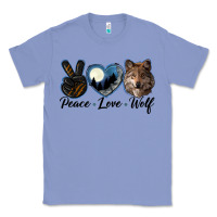 Colony Blue peace love wolf head Classic Tee - LillyAllenDesigns