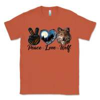 Copper peace love wolf head Classic Tee - LillyAllenDesigns