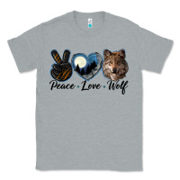 Heather Grey peace love wolf head Classic Tee - LillyAllenDesigns