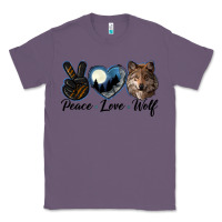 Lavender peace love wolf head Classic Tee - LillyAllenDesigns