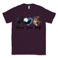 Plum peace love wolf head Classic Tee - LillyAllenDesigns