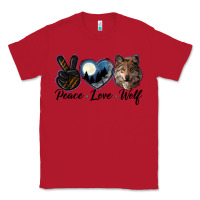 Red peace love wolf head Classic Tee - LillyAllenDesigns
