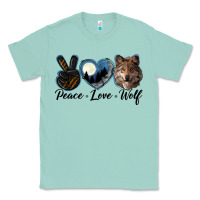 Seafoam peace love wolf head Classic Tee - LillyAllenDesigns