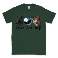 Sports Green peace love wolf head Classic Tee - LillyAllenDesigns