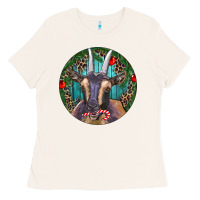 Bone Dark Goat Christmas Ladies Tee - RanaPortraitStore