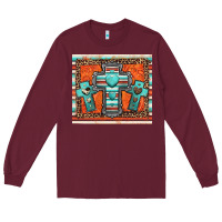 Burgundy turquoise gemstone crosses Long Sleeve Tee - Jasminsmagicworld