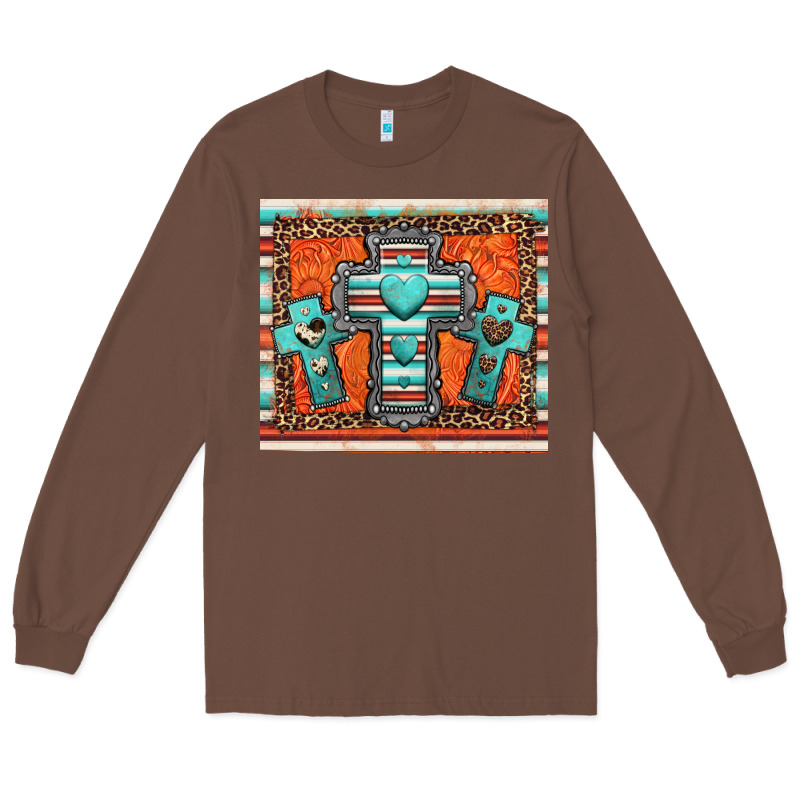 Turquoise Gemstone Crosses Long Sleeve Tee by Jasminsmagicworld | Teevron