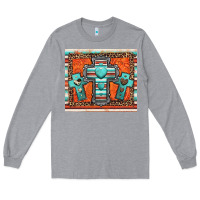 Heather Grey turquoise gemstone crosses Long Sleeve Tee - Jasminsmagicworld