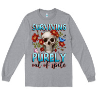 Heather Grey surviving purely out of spite Long Sleeve Tee - JahusDesignShop