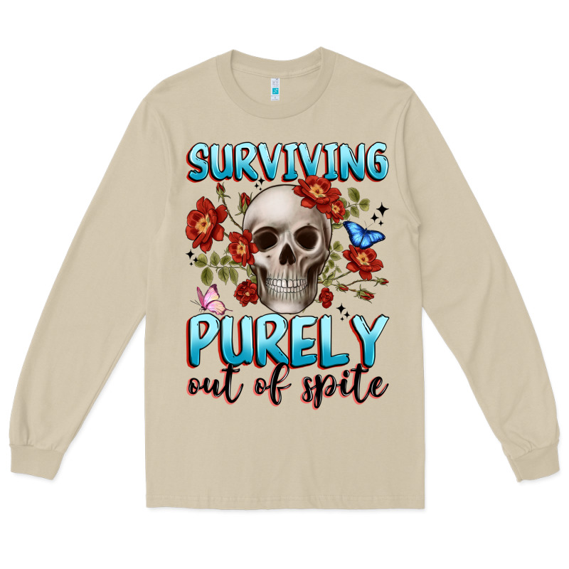 Surviving Purely Out Of Spite Long Sleeve Tee by JahusDesignShop | Teevron
