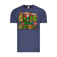 Vintage Denim teach love inspire with Christmas and teacher elements Vintage Tee - AdoDesignShop