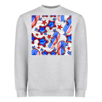 Heather Grey 4th of july flip flops seamless pattern Heavyweight Sweatshirt - BundleAndBundleShop
