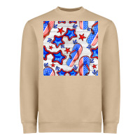 Mushroom 4th of july flip flops seamless pattern Heavyweight Sweatshirt - BundleAndBundleShop