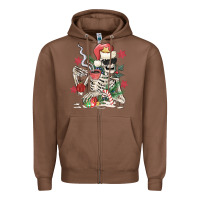 Chestnut skeleton santa Zipper Hoodie - MaliasSmallBusiness