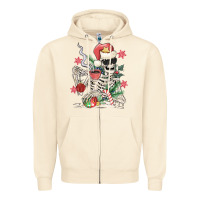Sandshell skeleton santa Zipper Hoodie - MaliasSmallBusiness