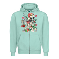 Seafoam skeleton santa Zipper Hoodie - MaliasSmallBusiness