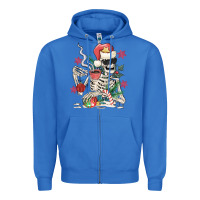 True Royal skeleton santa Zipper Hoodie - MaliasSmallBusiness