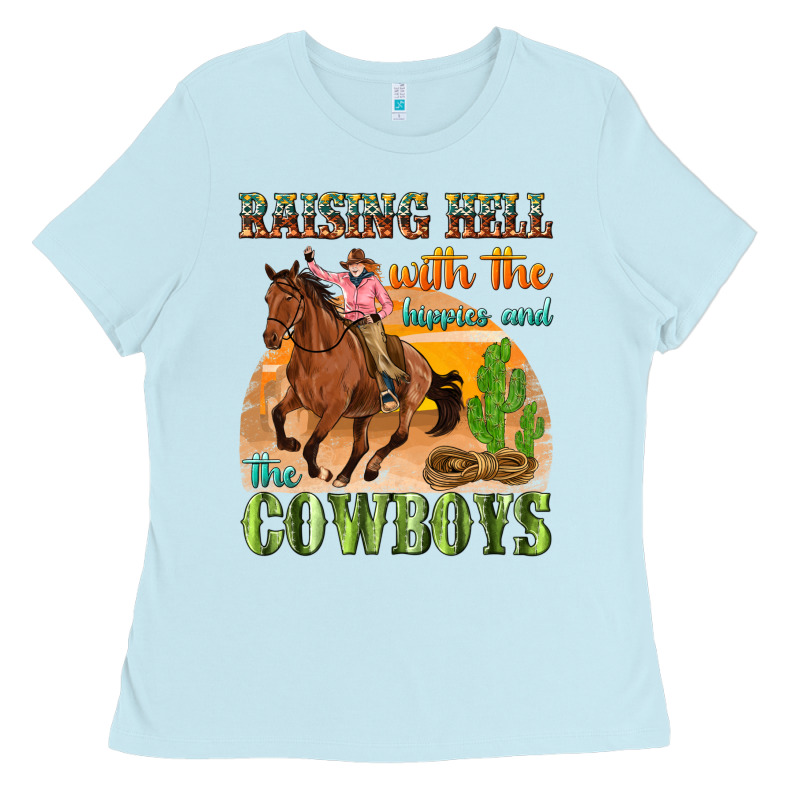 Raising Hell With The Hippies And The Cowboys Ladies Tee by texasbilliewilder | Teevron
