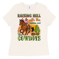 Bone raising hell with the hippies and the cowboys Ladies Tee - texasbilliewilder