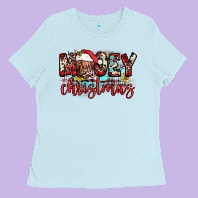 Mooey Christmas Sunflower Ladies Tee Designed By Jahusdesignshop