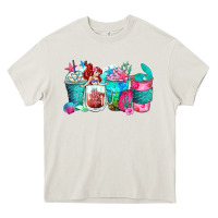 Cream mermaid coffee cups Heavy Core Tee - Zillion Design Studio
