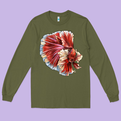 Betta Fish Long Sleeve Tee Designed By Lillyallendesigns