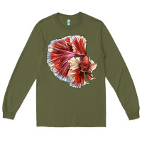 Army Green Betta Fish Long Sleeve Tee - LillyAllenDesigns