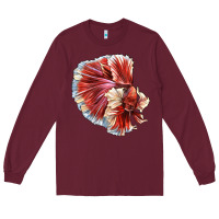 Burgundy Betta Fish Long Sleeve Tee - LillyAllenDesigns