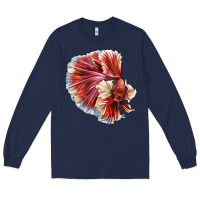 Navy Betta Fish Long Sleeve Tee - LillyAllenDesigns