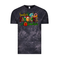 Cloud Black santa's favorite teacher Vintage Tee - AdoDesignShop