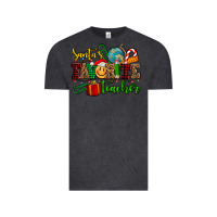 Vintage Black santa's favorite teacher Vintage Tee - AdoDesignShop