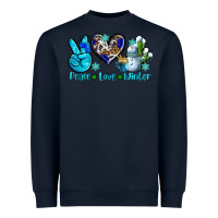 Navy peace love winter ado Heavyweight Sweatshirt - AdoDesignShop