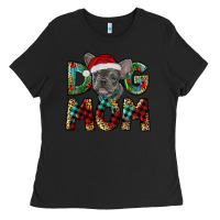 Black Christmas French Bulldog Mom Ladies Tee - RanaPortraitStore
