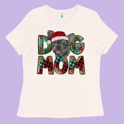 Ladies Tee Christmas French Bulldog Mom