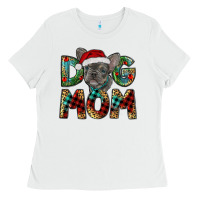 White Christmas French Bulldog Mom Ladies Tee - RanaPortraitStore