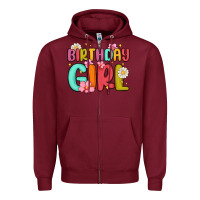 Burgundy birthday girl Zipper Hoodie - MaliasSmallBusiness