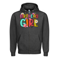 Charcoal Heather birthday girl Zipper Hoodie - MaliasSmallBusiness