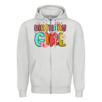 Dove Grey birthday girl Zipper Hoodie - MaliasSmallBusiness