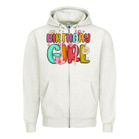 Oatmeal Heather birthday girl Zipper Hoodie - MaliasSmallBusiness