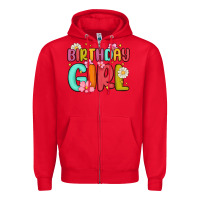 Red birthday girl Zipper Hoodie - MaliasSmallBusiness