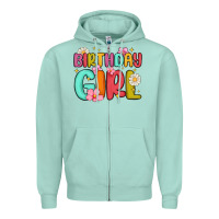 Seafoam birthday girl Zipper Hoodie - MaliasSmallBusiness