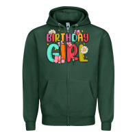 Sports Green birthday girl Zipper Hoodie - MaliasSmallBusiness