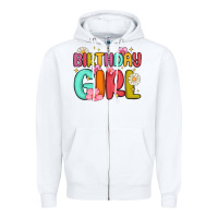 White birthday girl Zipper Hoodie - MaliasSmallBusiness