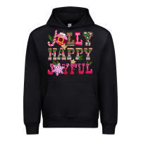 Black jolly happy joyful pink christmas Urban Hoodie - CowGirlArtShop