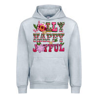 Heather Grey jolly happy joyful pink christmas Urban Hoodie - CowGirlArtShop