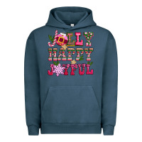Pigment Midnight Navy jolly happy joyful pink christmas Urban Hoodie - CowGirlArtShop