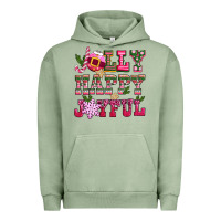 Pigment Oil Green jolly happy joyful pink christmas Urban Hoodie - CowGirlArtShop